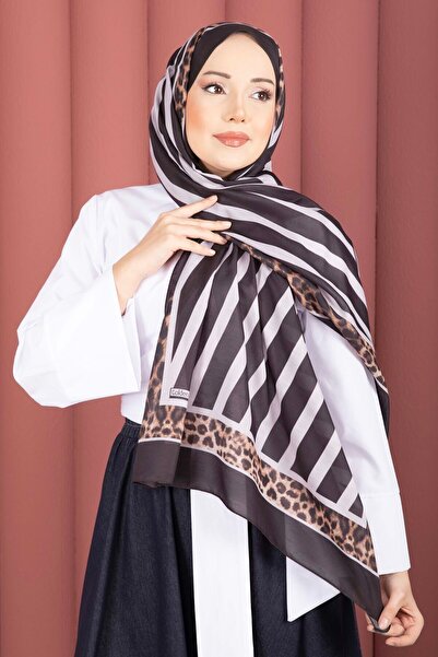EBRUTESETTÜR سلسلة شالات بنمط خطوط الفهد المدخنة