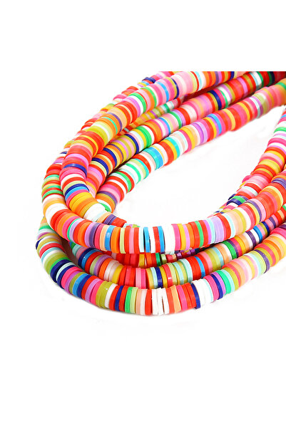 Choice25 6mm Light Mixed Color 6mm 350Pcs Handmade Flat Round Polymer Clay Be...