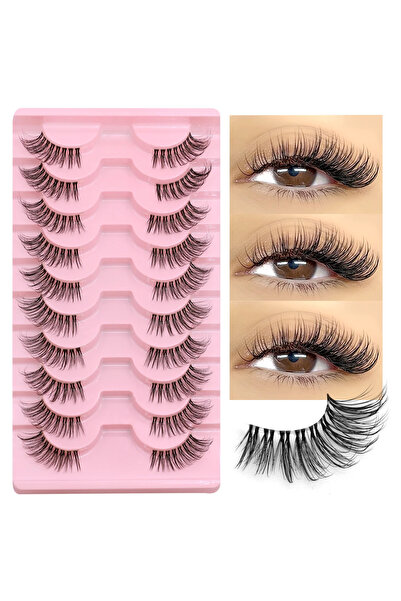 Choice5 10pairs-JA2506 GROINNEYA Half Lashes Soft Natural Cat Eye Lashes Natu...