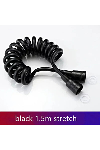 Choice4 خرطوم دش يدوي أسود بطول 1.5 متر مزود برأس دش مرن زنبركي، وخط هاتف.