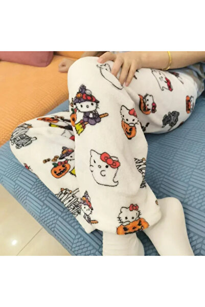 Choice24 بنطال بيجاما سميك من بانداي XL بايوان، بتصميم هيلو كيتي، مصنوع من قم...