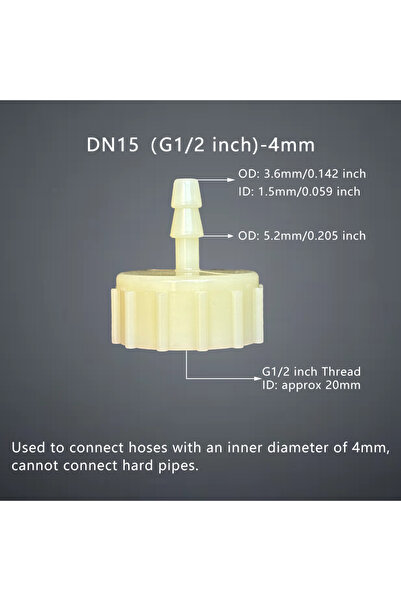 Choice7 DN15Female4mm5pcs 5Pcs Female Hose Connector G1/2 Inch DN15 Inner Thr...