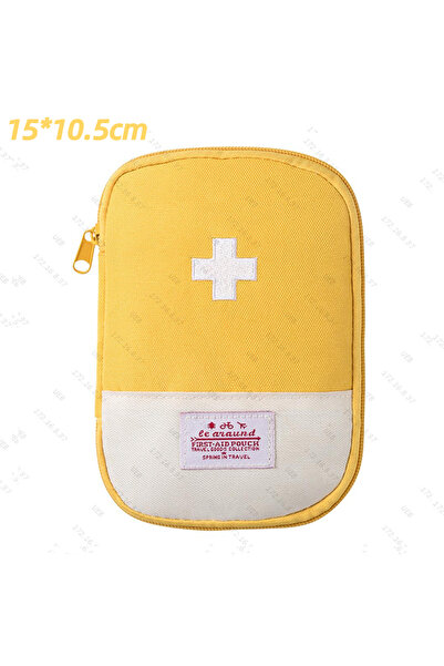 Choice1 Yellow 15x10.5cm Portable Medicine Bag Empty Small First Aid Kit Surv...