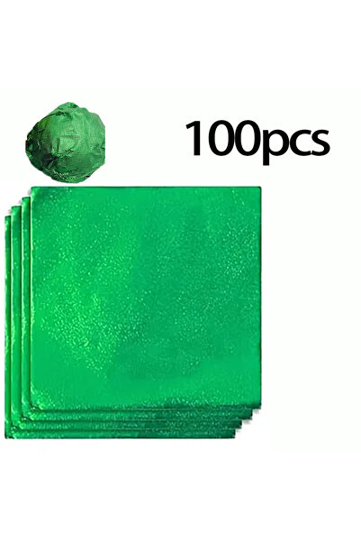 Choice3 100pcs 10X10cm green 100pcs 10cm Gold Aluminium Foil Wrapper Paper We...