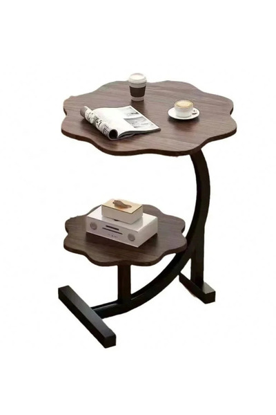 Ch A stylish cloud-themed side table with a two-tiered design, featuring a bl...