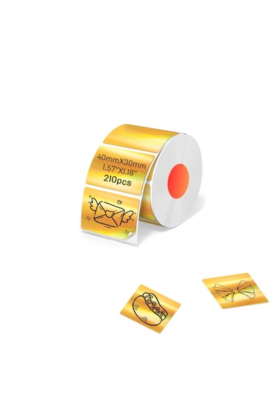 Choice8 ملصق طابعة ملصقات حرارية ثلاثية الأبعاد من كايشن، ذهبي اللون، 40 × 30...