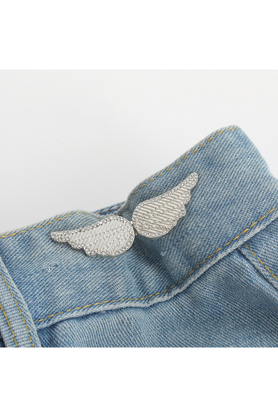 Choice7 مشابك معدنية قابلة للتعديل لتضييق الخصر للنساء بتصميم أجنحة فضية - مش...