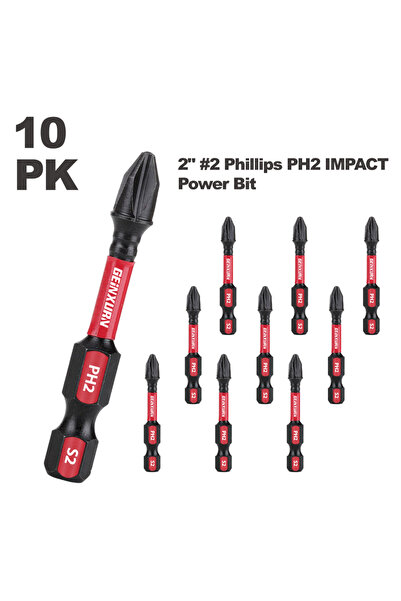 choice2 مجموعة من 10 قطع من رؤوس مفكات براغي فيليبس رقم 2 من جينكسورن، مقاس 2...