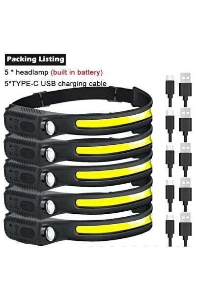 Choice5 5 قطع، 1-10 قطع، مصباح رأس مزود بمستشعر LED، بطارية مدمجة، قابل لإعاد...