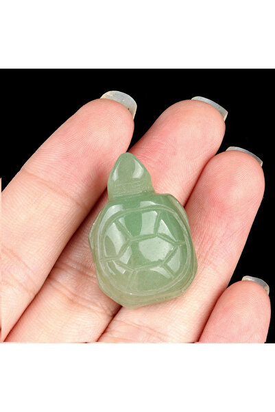 Choice4 Green Aventurine Turtle Shape Ornament Natural Stone Crystal Agate Mi...