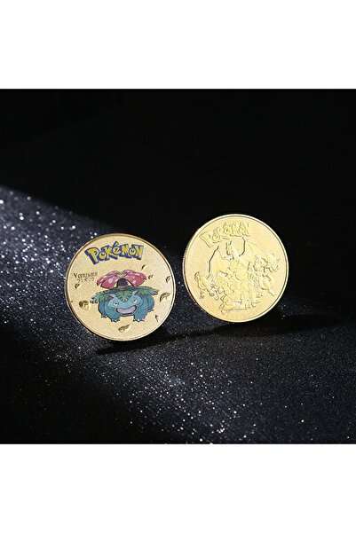 Choice عملة تذكارية ذهبية من بوكيمون، شارة تذكارية لشخصيات بوكيمون الكرتونية،...