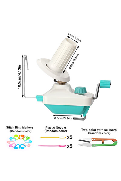 Choice6 مجموعة زرقاء من آلة لف خيوط إيمازي، آلة لف كرات الخيوط اليدوية للحياكة