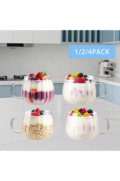 Choice1 301-400ml 4PCs 1/2/4Pcs-450Ml Stripesd Glass Transparent, Pumpkin Str...