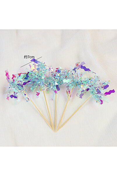 Choice5 D 30PCS 30pcs Multicolor Glittery Flower Cake Toppers for Birthday Pa...