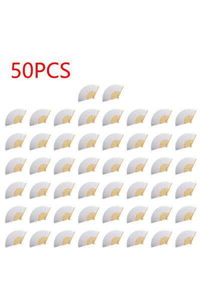 Choice1 50 قطعة مروحة يدوية قابلة للطي مصنوعة من بامبو والورق، من 1 إلى 50 قط...