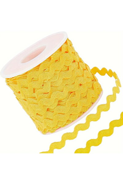 Choice شريط تزيين أصفر بطول 27 ياردة/25 مترًا، شريط تزيين مموج للخياطة والثني...