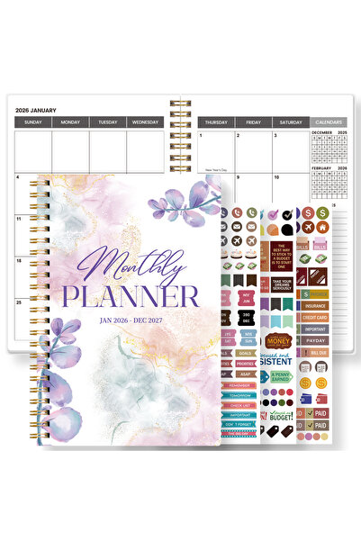 Choice3 مخطط قهوة أسبوعي وشهري A5 لعامي 2026-2027 - من يناير 2026 إلى ديسمبر ...