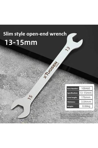 Choice4 13-15mm Ultra-thin Double Open End Wrench Dual Purpose Spanner for Bi...