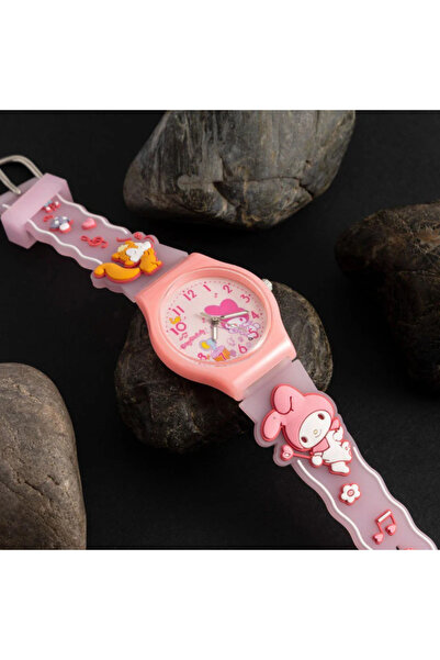 choice2 ساعة أطفال وردية اللون من سانريو بنمط ثلاثي الأبعاد، ساعة سينامورو هي...