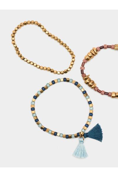 PARFOIS Taşlı ve Püsküllü Esnek Bileklik Seti