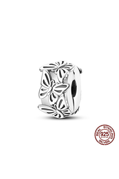 Choice62 KJC677 925 Silver Colorful Zircon Stars Butterfly Safety Buckle Sepa...