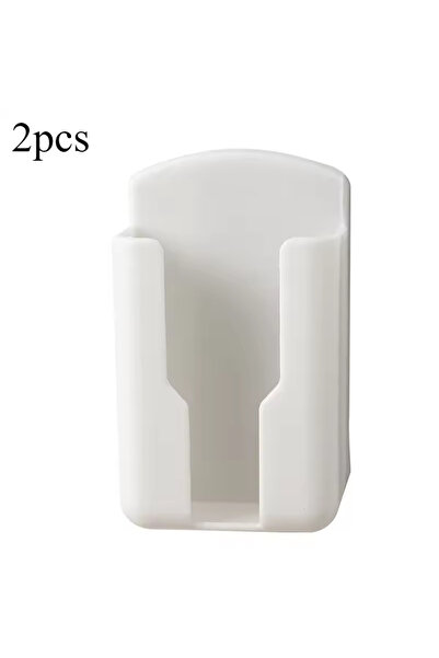 choice2 2pcs-white Remote Control Storage Box Punching-free Wall-mounted Buck...