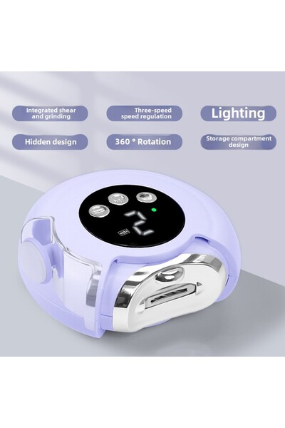 Choice مقص أظافر كهربائي أوتوماتيكي متعدد الوظائف محمول، أرجواني اللون، 2 في ...