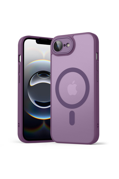 Choice1 جراب فاخر غير لامع مغناطيسي شفاف لهاتف آيفون 16E، بلون بنفسجي داكن، م...