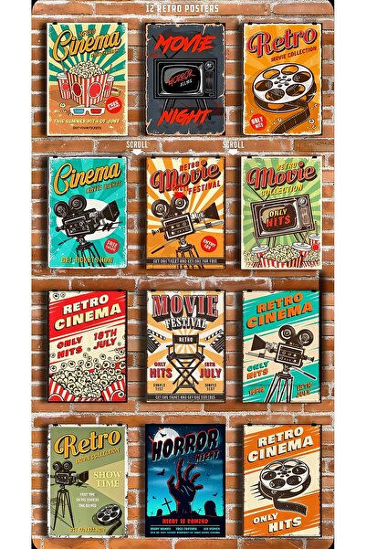 Limitless Design مجموعة ملصقات سينما ريترو مقاس 22x30 سم - ملصقات أفلام كلاسي...