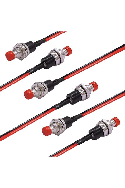 Choice مفتاح ضغط لحظي صغير أحمر، 6 قطع، 1 أمبير، 250 فولت تيار متردد، ثنائي ا...