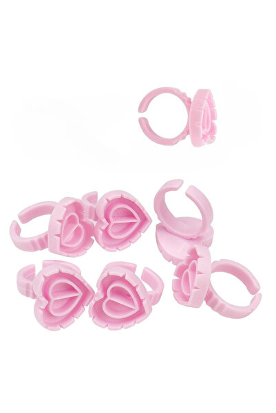 Choice1 A0015-100PCS وردي 100 قطعة حلقات لاصقة بلاستيكية على شكل قلب للاستخدا...