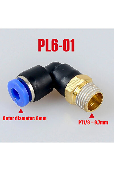 Choice29 5PCS PL6-01 PL pneumatic connector 4mm-12mm hose OD 1/8 "1/4" 3/8 "1...