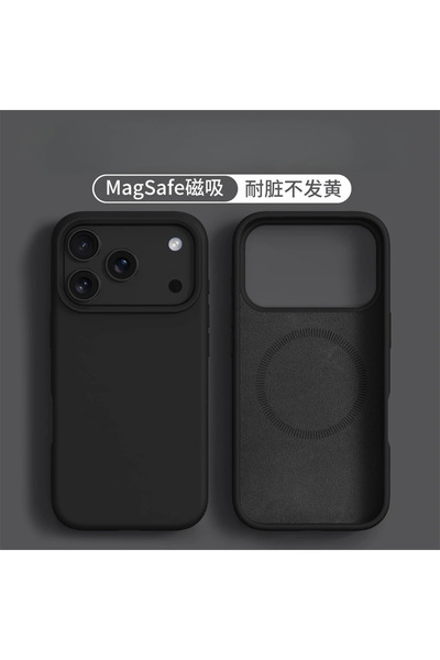 Choice iPhone17 Pro Black Liquid Silicone Magnetic for MagSafe Phone Case for...