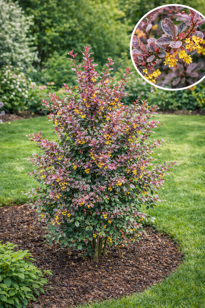 Vasada Kadın Tuzluğu Fidanı Berberis Thunbergii Rose Glow Tüplü 30 cm