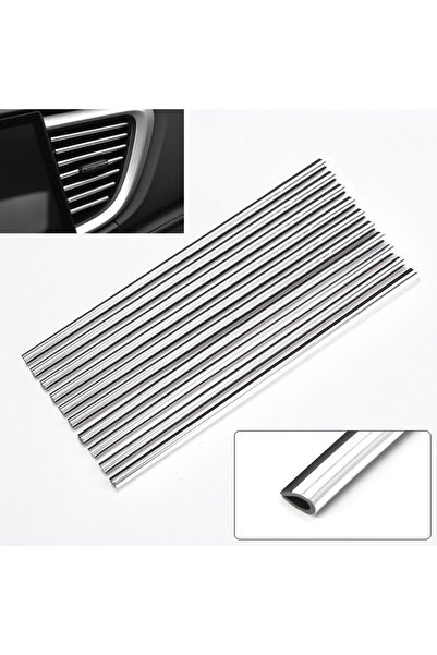 choice2 مجموعة دوتريو الفضية من 10 قطع من شرائط الزينة لفتحات تهوية مكيف الهو...