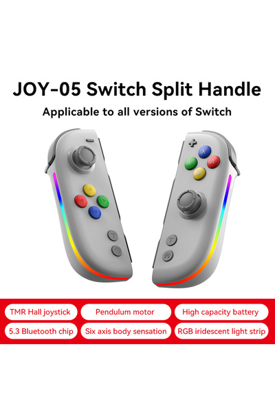 Choice6 وحدة تحكم جوي JOY5-Grey بتقنية بلوتوث 5.2، مزودة بمفتاح إضاءة RGB LED...