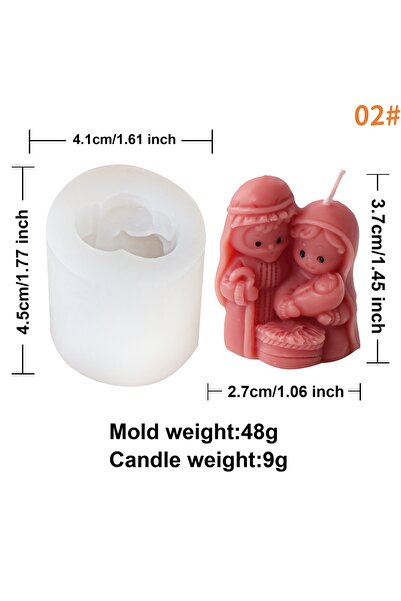 Choice4 قالب سيليكون ثلاثي الأبعاد لمشهد الميلاد، قالب صنع شموع معطرة من الإي...