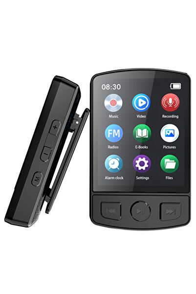 Choice مشغل MP3 أسود A7 بتقنية بلوتوث 5.2، مزود بمشبك خلفي، مناسب للرياضة وال...