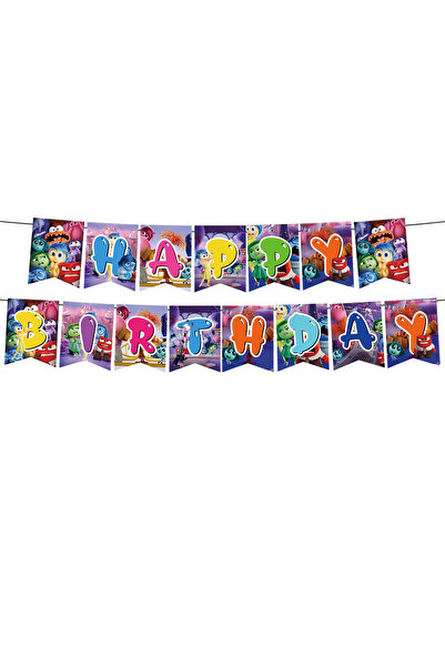 Choice7 1pcs banner B Inside Out 2 Happy Birthday Party Decoration Cartoon Th...