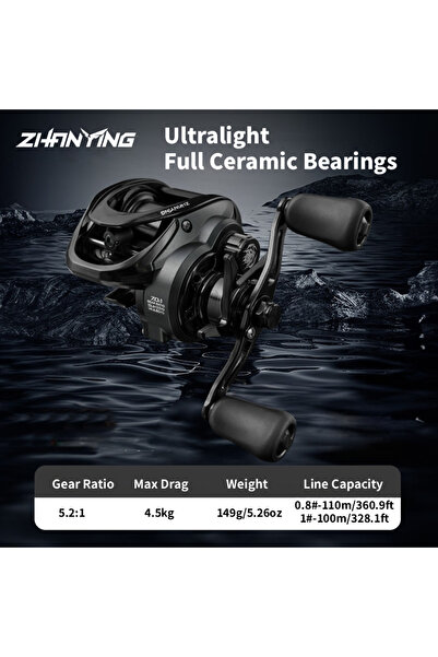 Choice1 بكرة صيد ThunderHawk Baitcasting يسارية UL كاملة السيراميك، نسبة تروس...