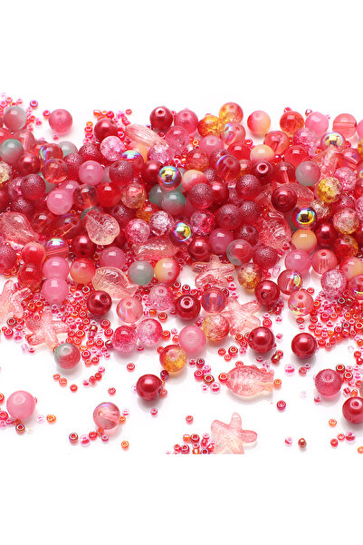 Choice7 Red 40g Mixed Crystal Glass Seed Bead Round Loose Fish Starfish Penda...