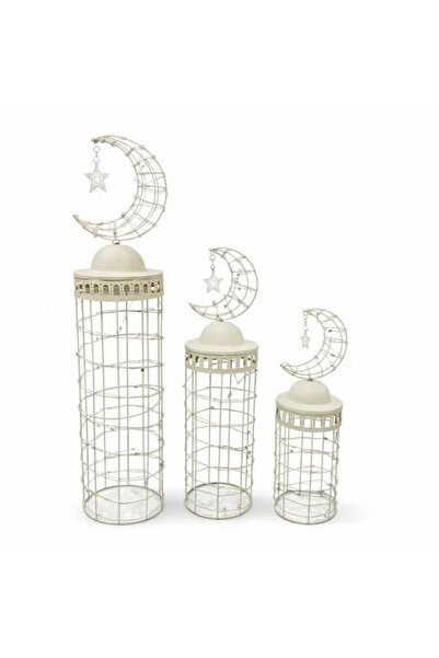 Generic Ramadan Decorative Metal Set in Crescent Shape - 3 Pieces