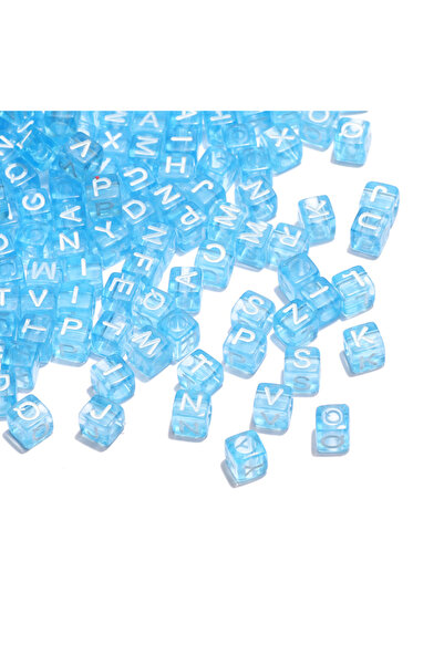 Choice29 B08062 100pcs 6mm Black Gold Color Square Letter Beads Random Mixed ...