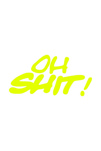 Choice5 8X4.5CM YELLOW 1PC Funny Letters OH SHIT Motorcycle Stickers Waterpro...