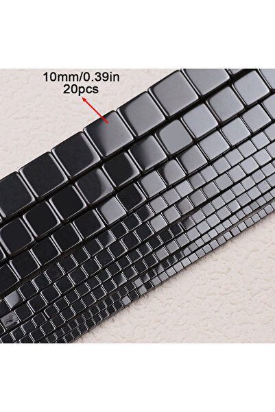 Choice1 10MM 20pcs Black Square Natural Hematite Stone Beads 2/3/4/6/8/10mm L...