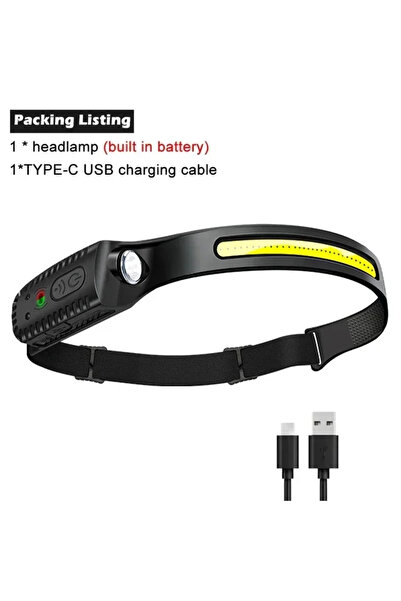 choice2 مصباح أمامي مزود بمستشعر LED، قابل لإعادة الشحن عبر منفذ USB، مزود بب...