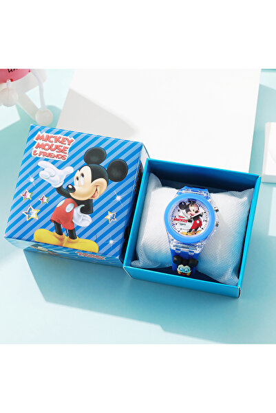 Choice1 ساعة أطفال بتصميم ميكي ماوس كرتوني مع مصباح يدوي وسوار سيليكون، مزودة...