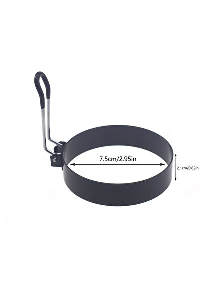 choice2 حلقة بيض دائرية سوداء 7.5 سم، 19 تصميمًا، مصنوعة من الفولاذ المقاوم ل...