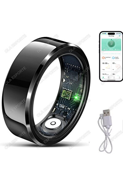 Choice1 10 كابل أسود 2025 خاتم ذكي لمراقبة ضغط الدم ومعدل ضربات القلب والنوم،...