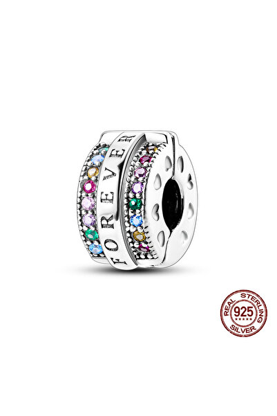 Choice43 KJC506 925 Silver Colorful Zircon Stars Butterfly Safety Buckle Sepa...